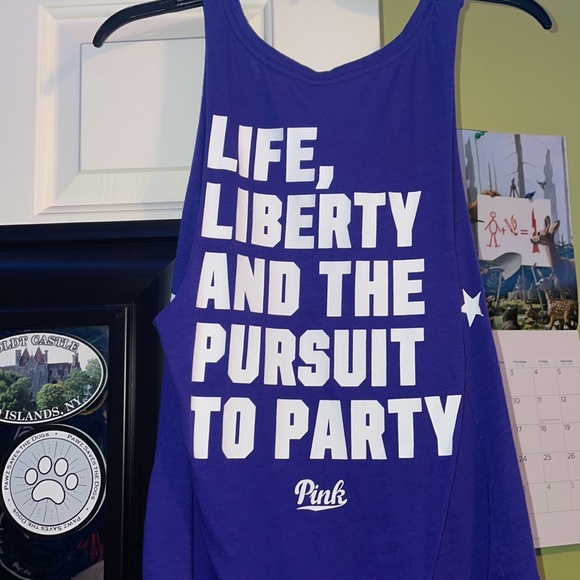 PINK cute blue tank top - Picture 2 of 2